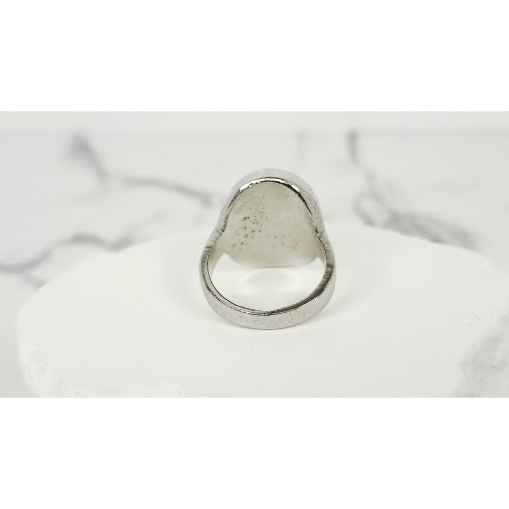 Vintage 1970s Retro Color Changing Oval Cabochon Mood Ring Silver Tone Size 8 - Picture 11 of 16
